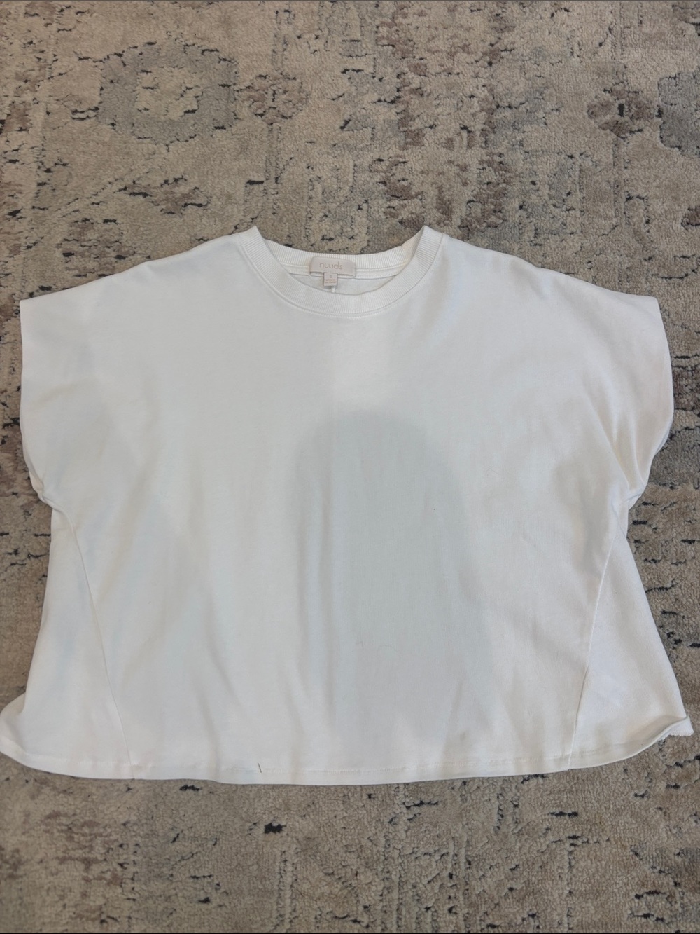 nuuds White Boxy Short Sleeve Tee